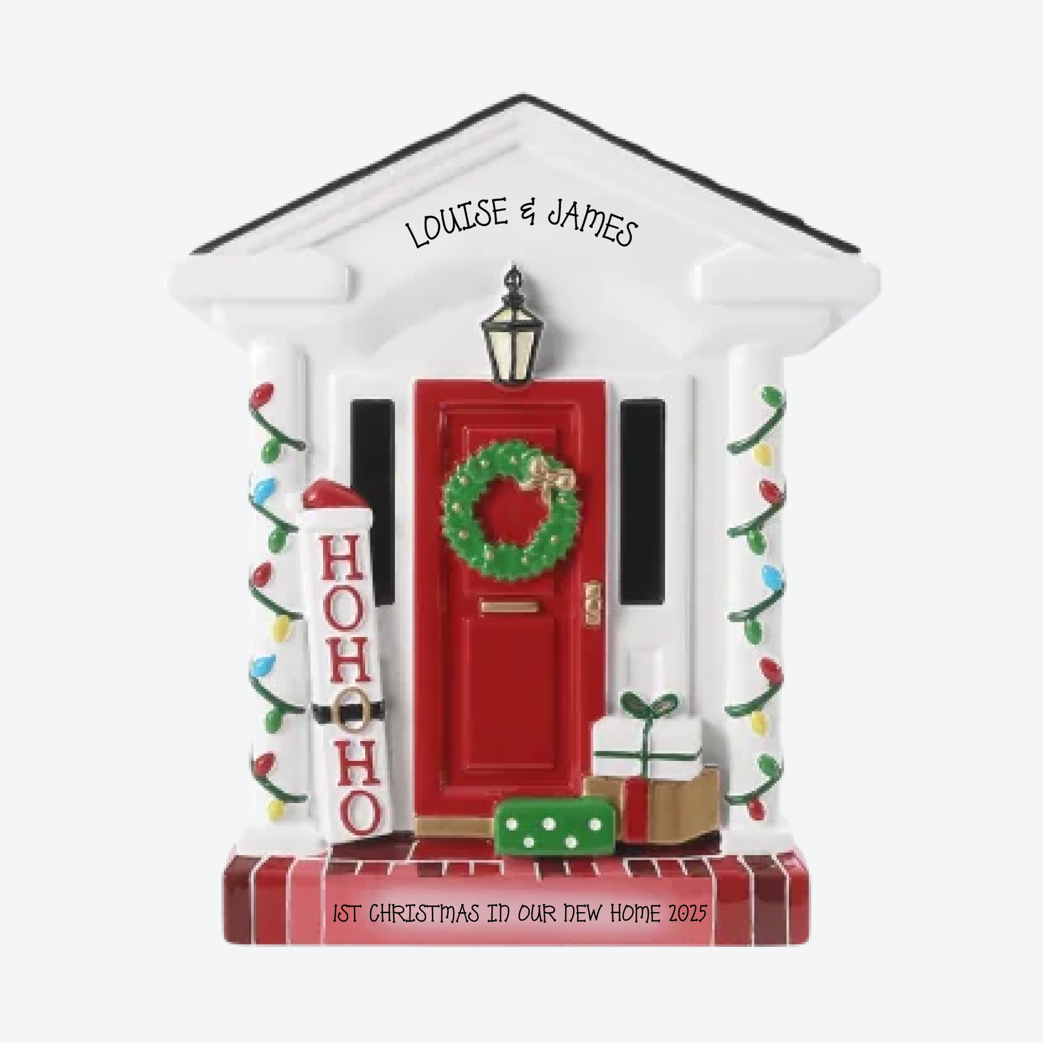 New Home Holiday Door Personalized Christmas Ornament