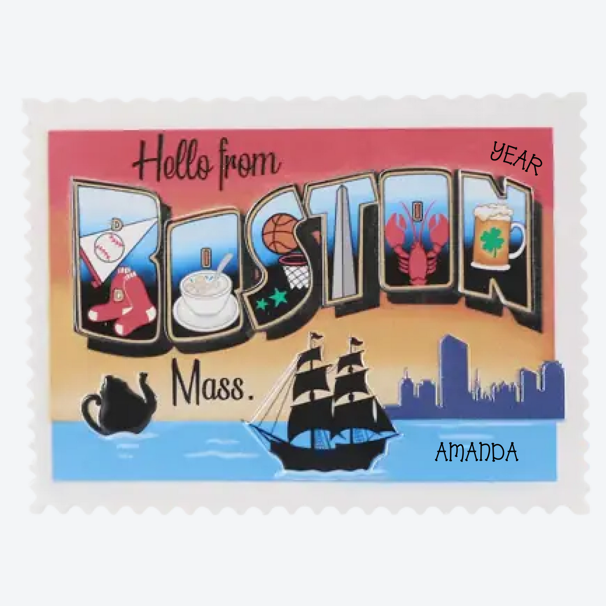 Boston Personalized Christmas Ornament