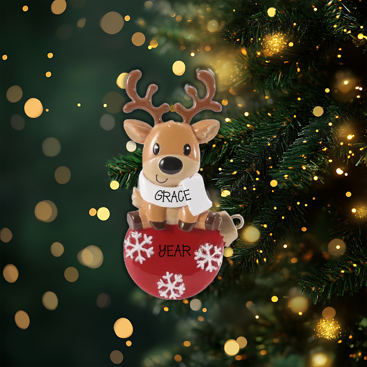 Christmas Reindeer Personalized Christmas Ornament