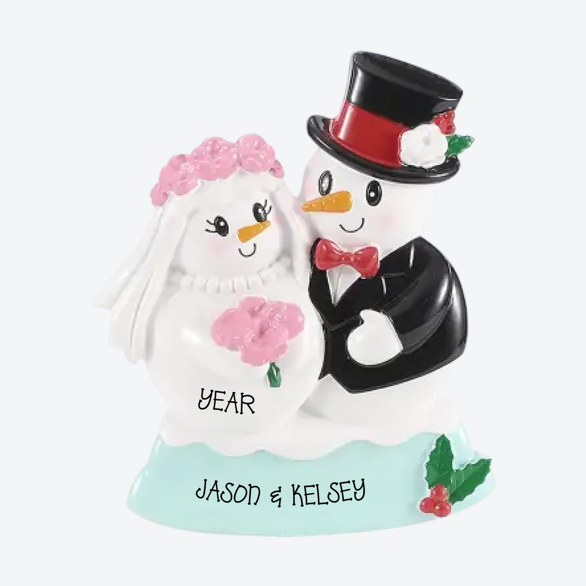 Snowman Marriage Personalized Christmas Ornament