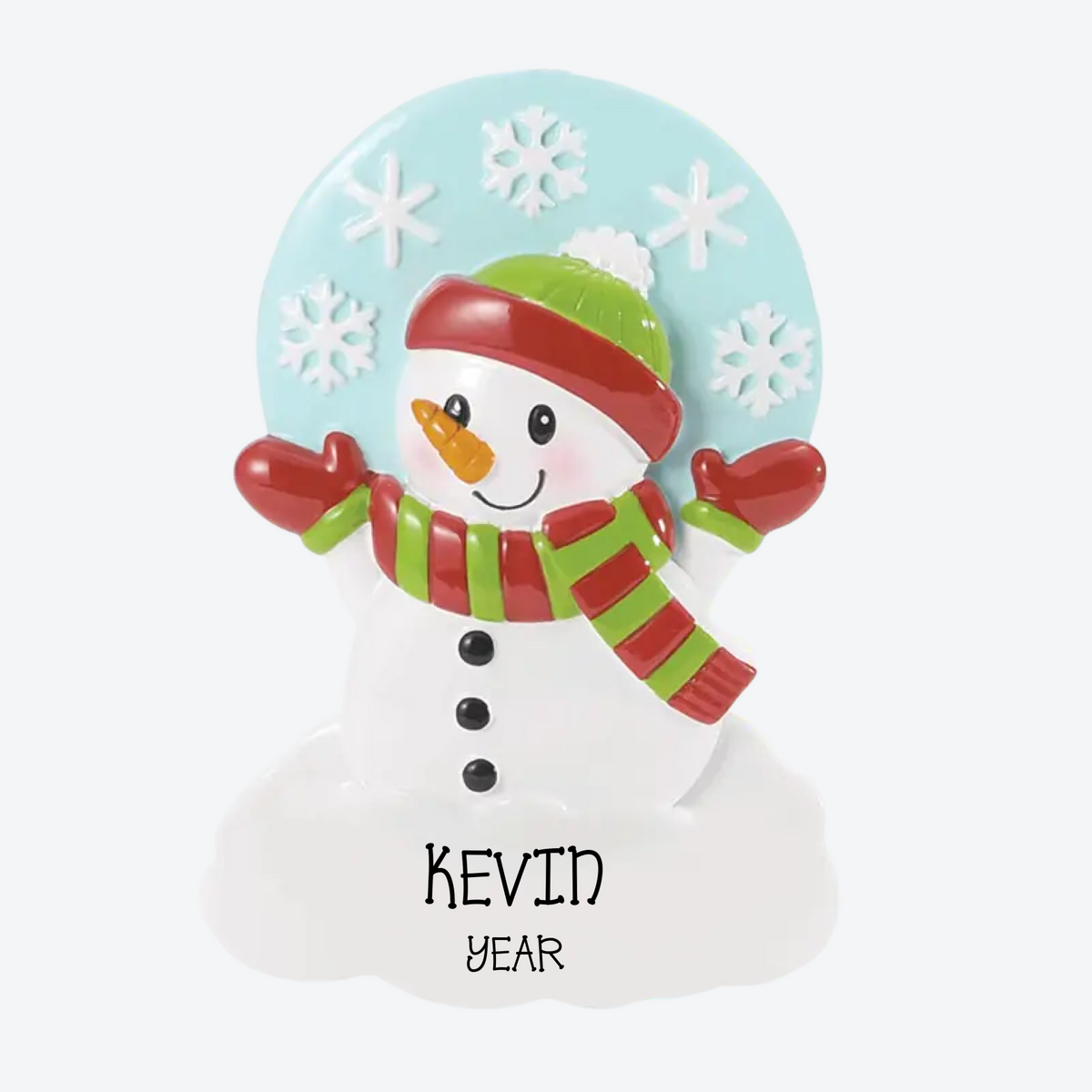 Whimsey Snowman Personalized Christmas Ornament