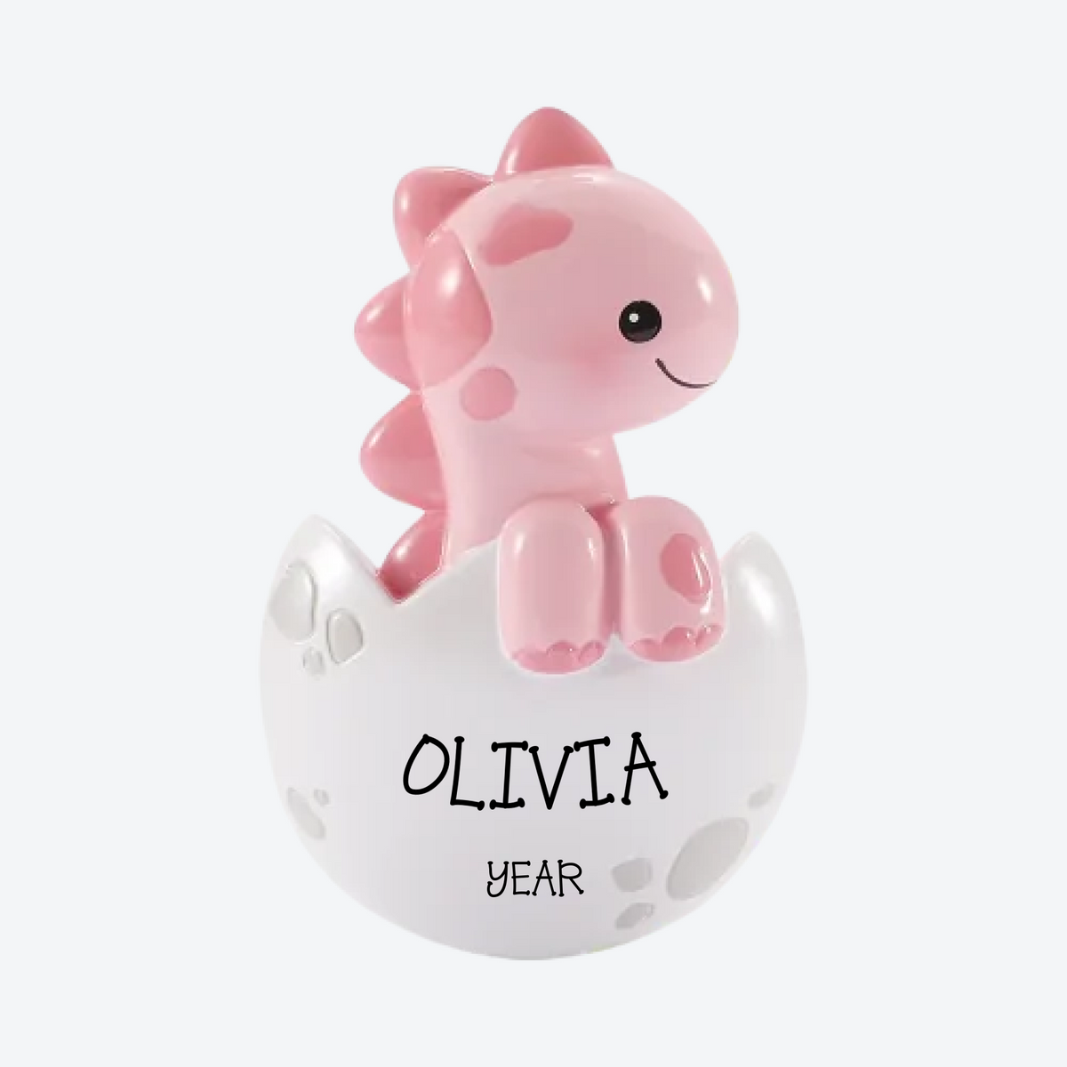 Baby Brontosaurus Pink Personalized Christmas Ornament