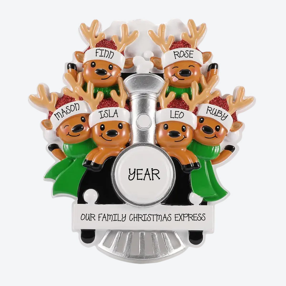 EXCLUSIVE Family of 6 Christmas Train Personalized Christmas Ornament