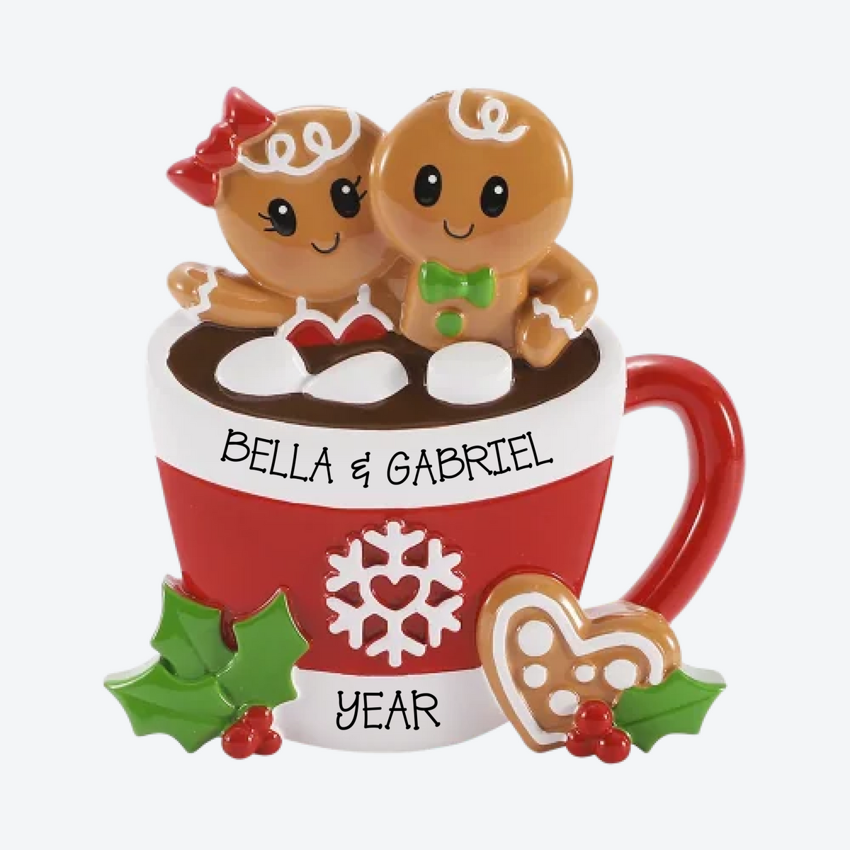 Hot Cocoa Mug Couple Personalized Christmas Ornament