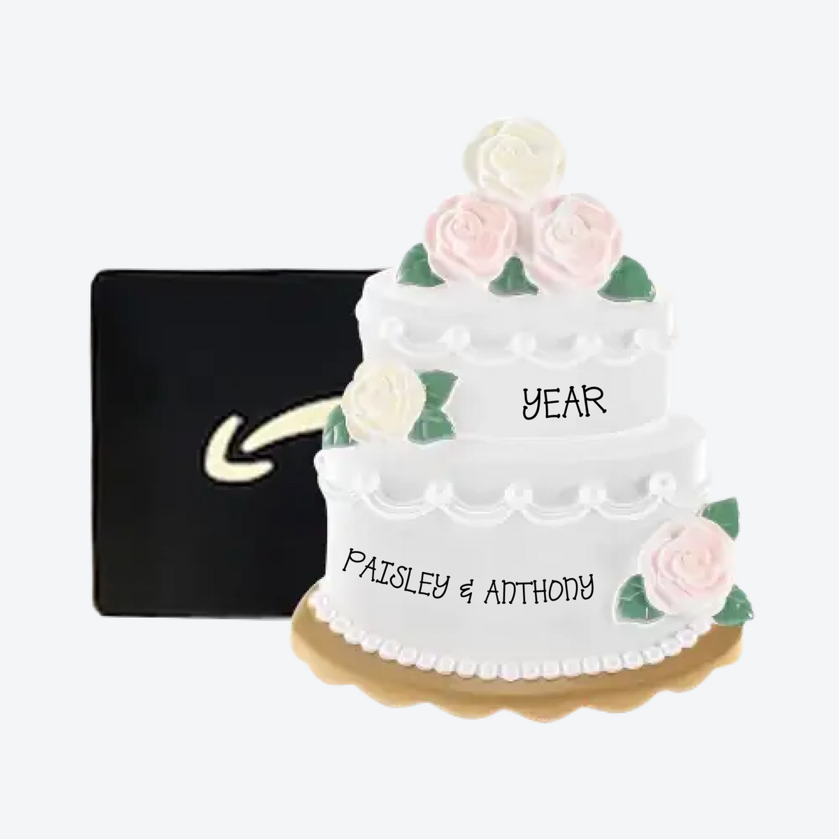 Wedding Cake Money Holder Personalized Christmas Ornament