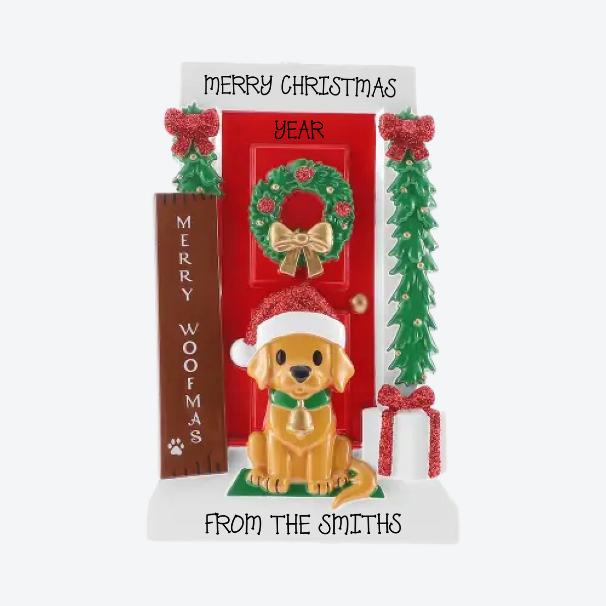 Merry Woofmas Wall Sign Door Best with Dog Personalized Christmas Ornament