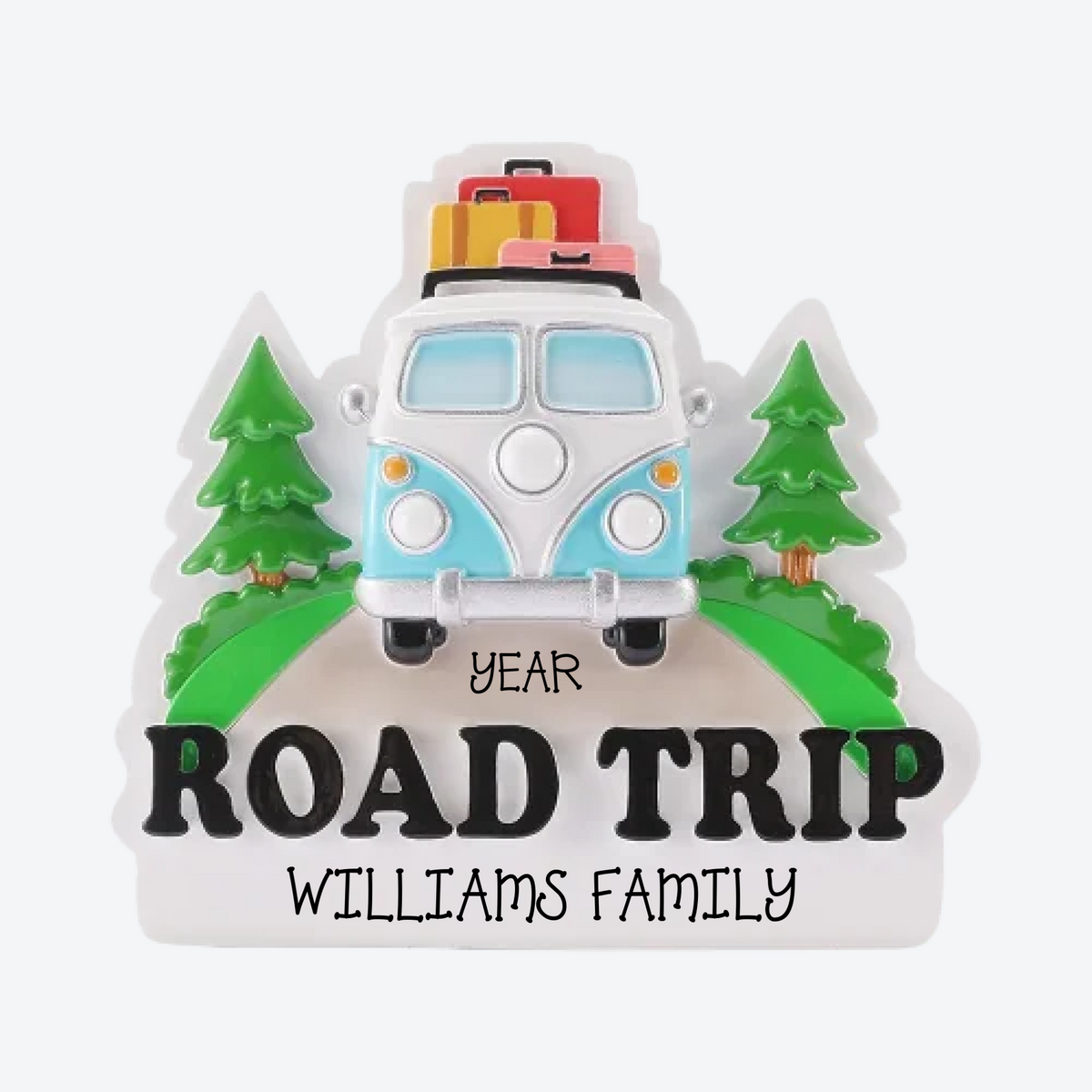 Camper Van Roadtrip Personalized Christmas Ornament