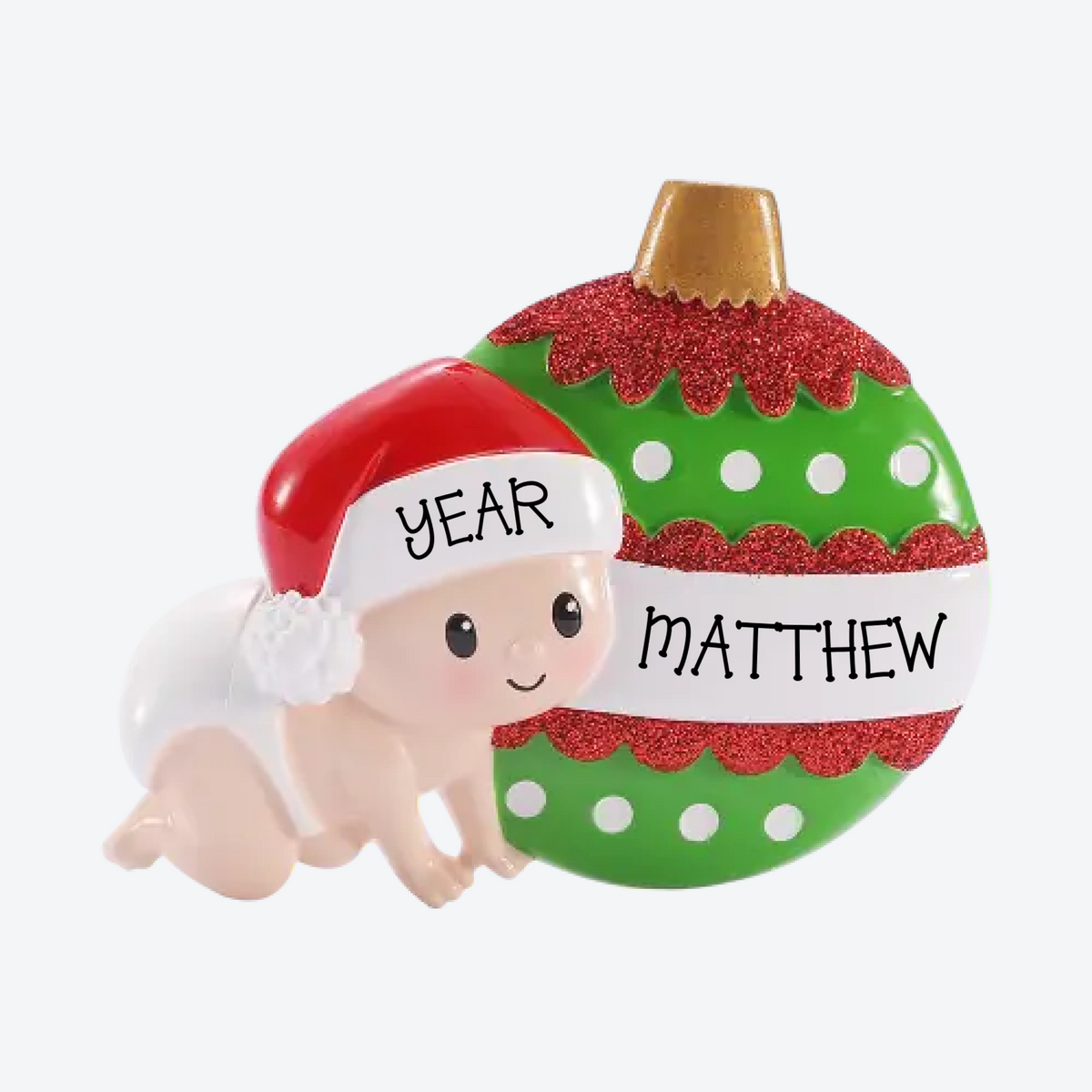 Baby Crawling Personalized Christmas Ornament