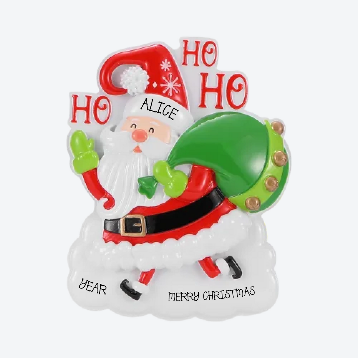 Santa and His Pack Personalized Christmas Ornament