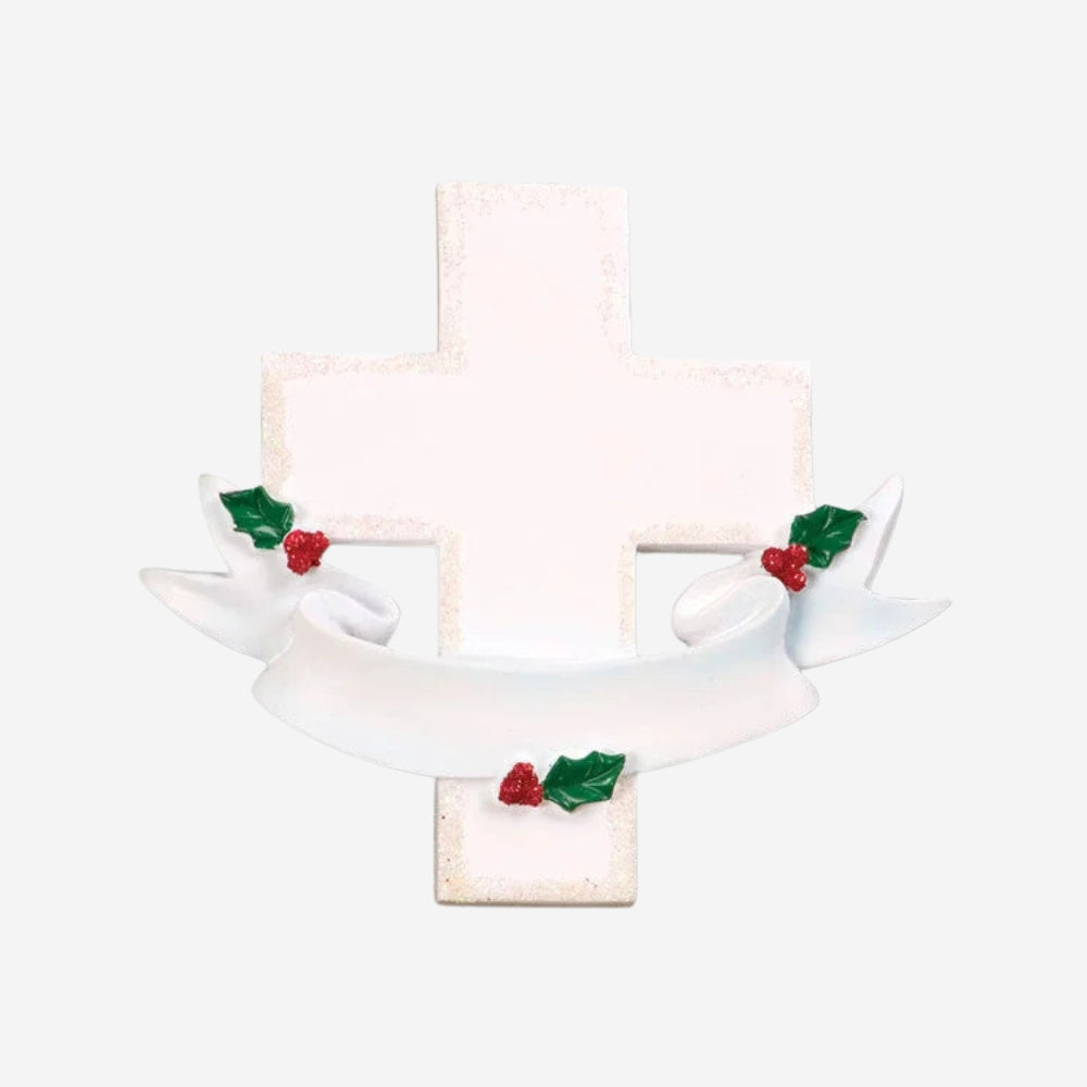 Memorial Cross Personalized Christmas Ornament