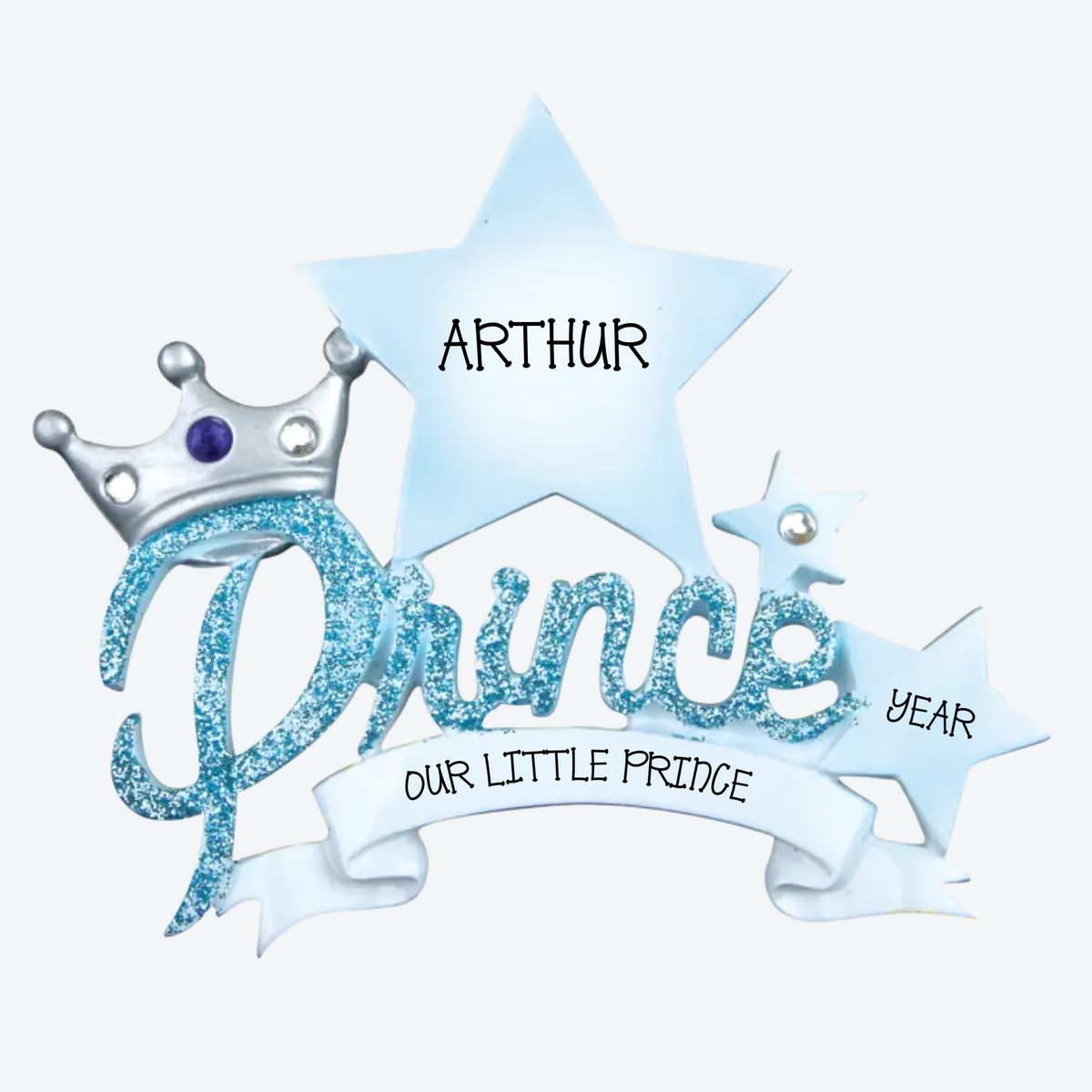 Prince Star Personalized Christmas Ornament