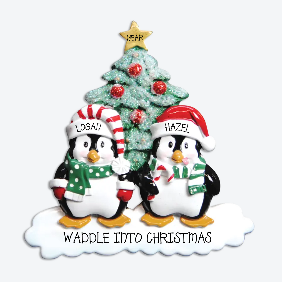 EXCLUSIVE Penguin Couple Personalized Christmas Ornament