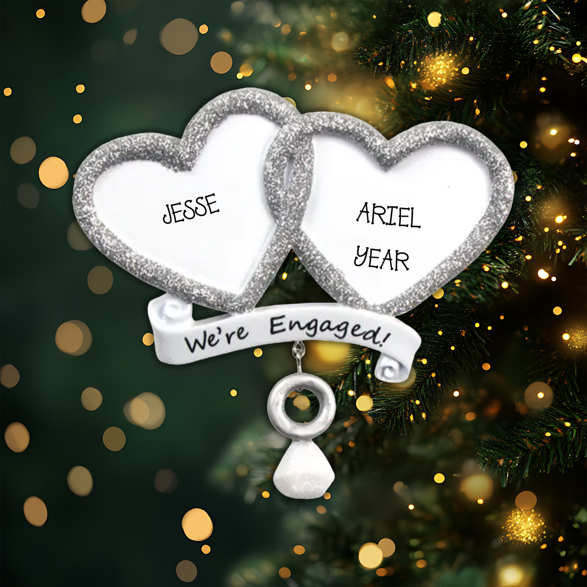 We're Engaged! Personalized Christmas Ornament