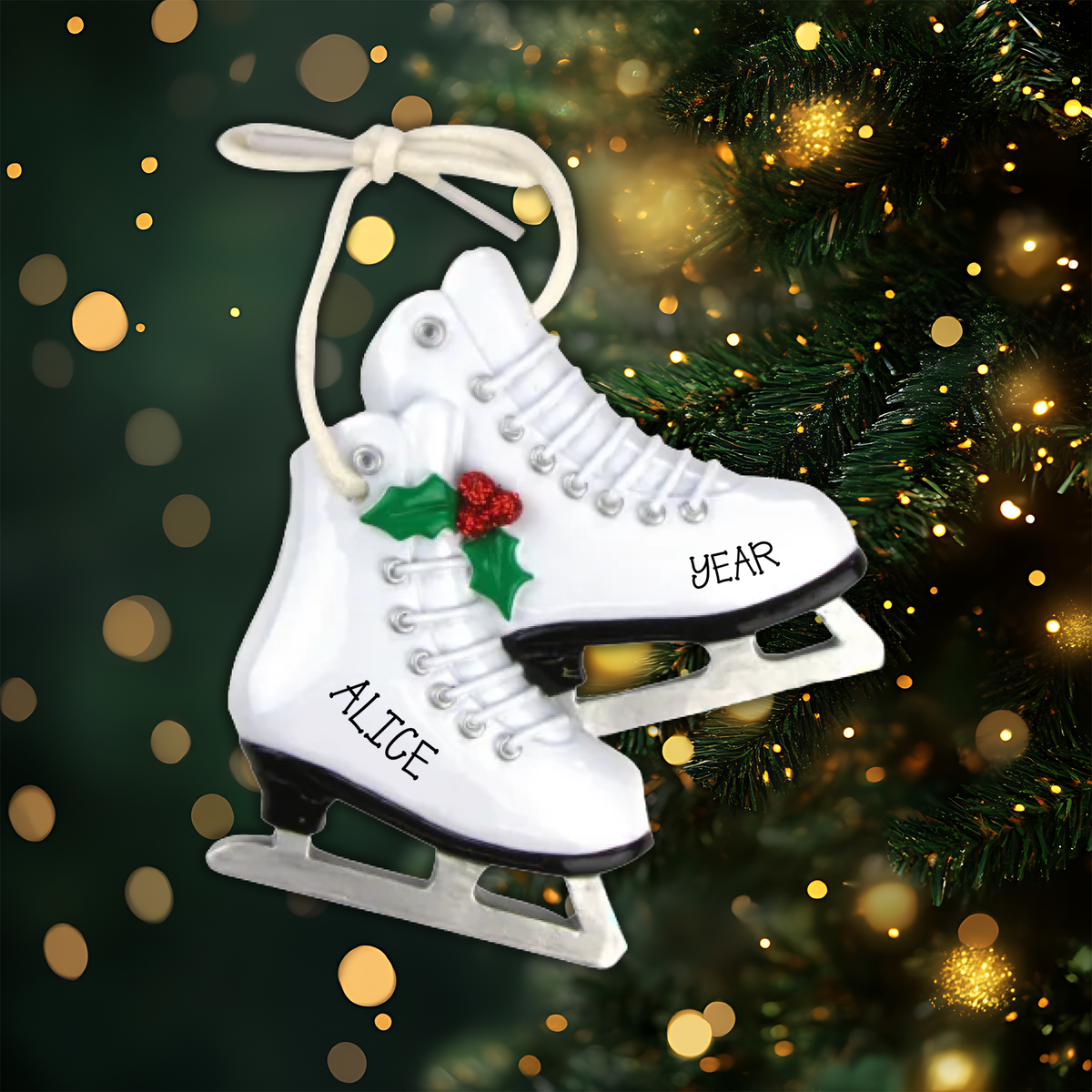 Figure Skates Personalized Christmas Ornament
