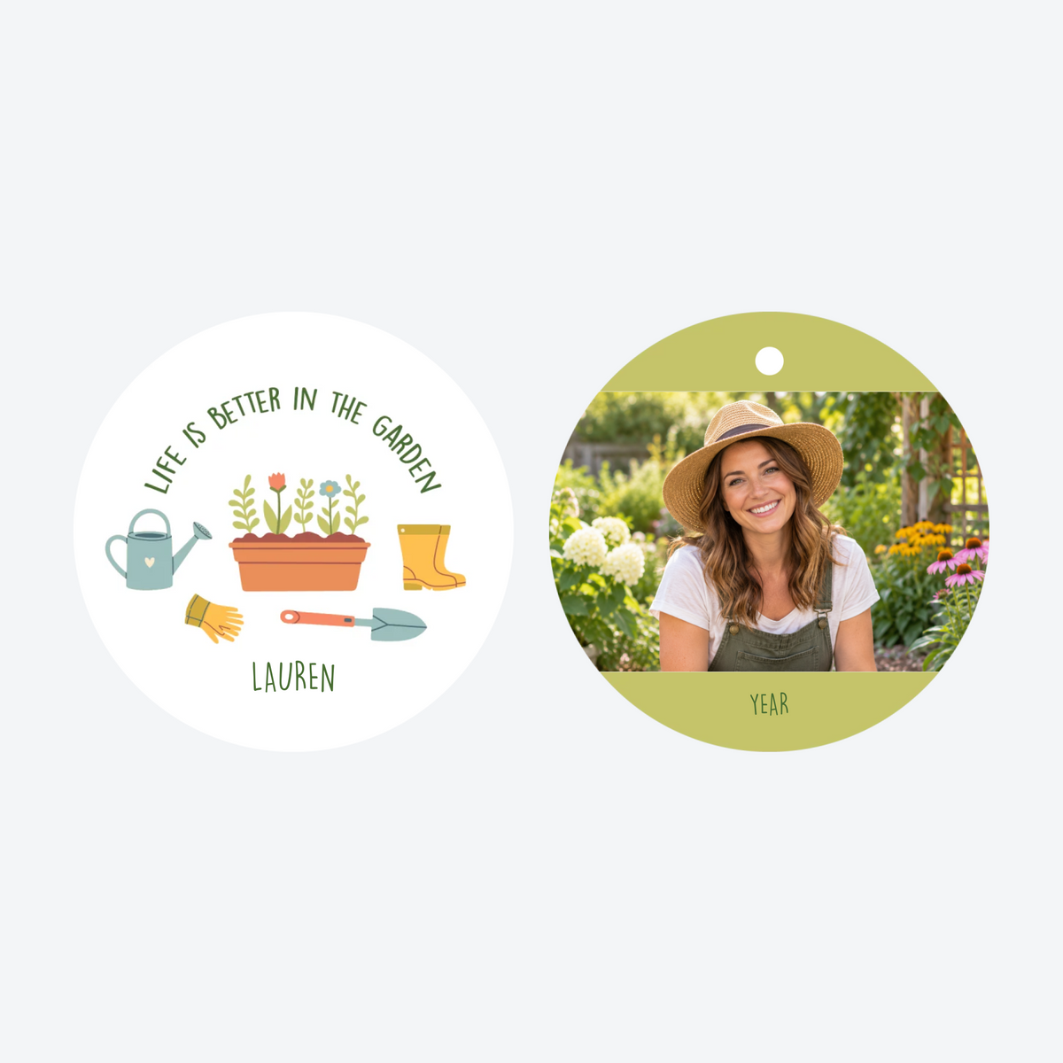 Personalized Gardening Photo Christmas Ornament