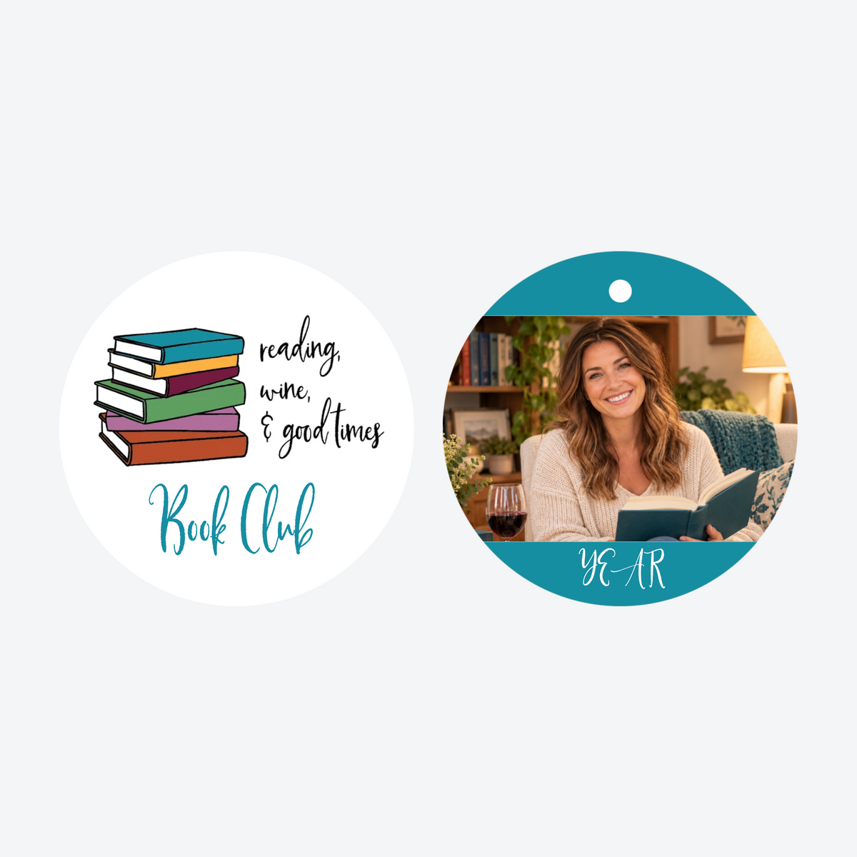 Personalized Book Club Photo Christmas Ornament