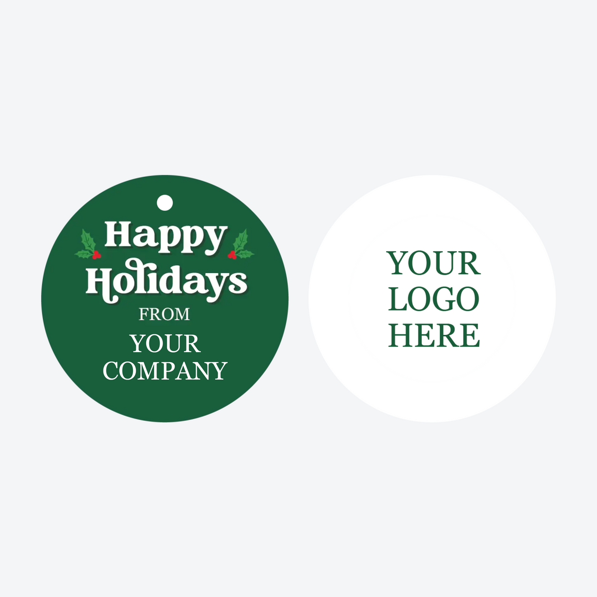 Add Your Logo Happy Holidays Christmas Ornament