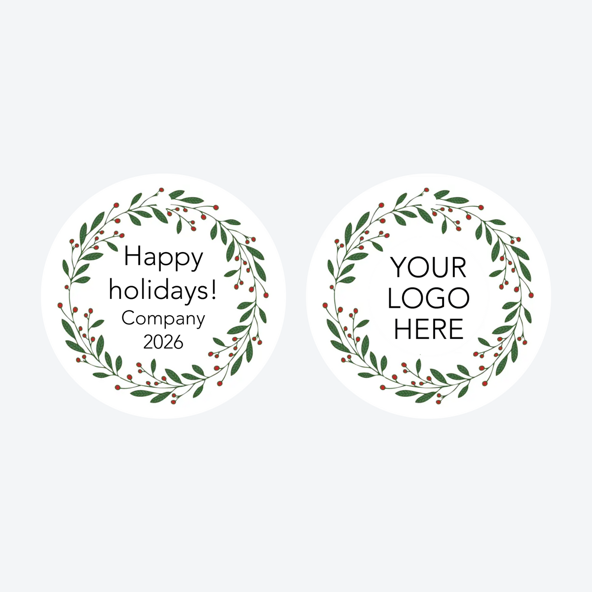 Add Your Logo Wreath Christmas Ornament
