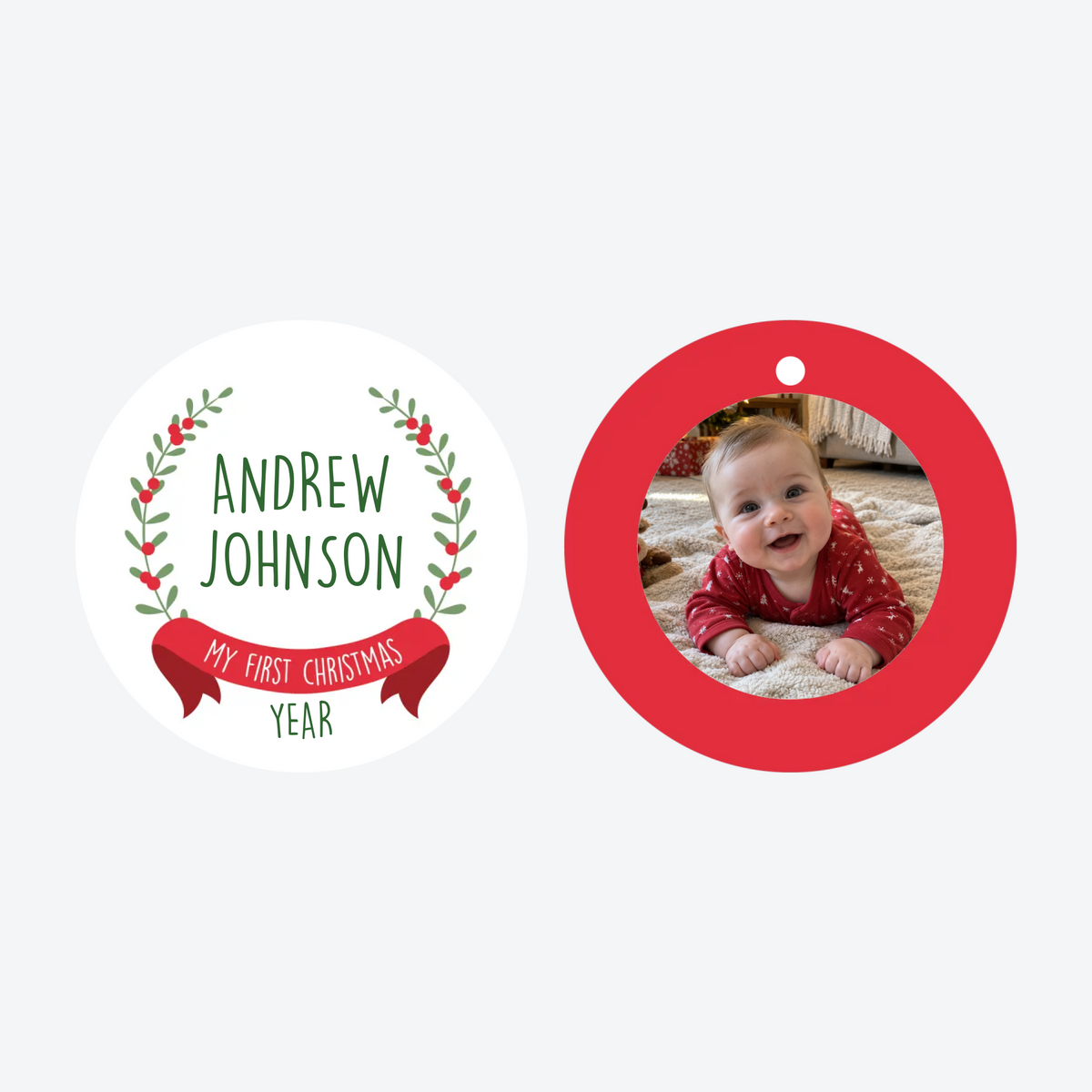 Personalized My First Christmas Photo Christmas Ornament