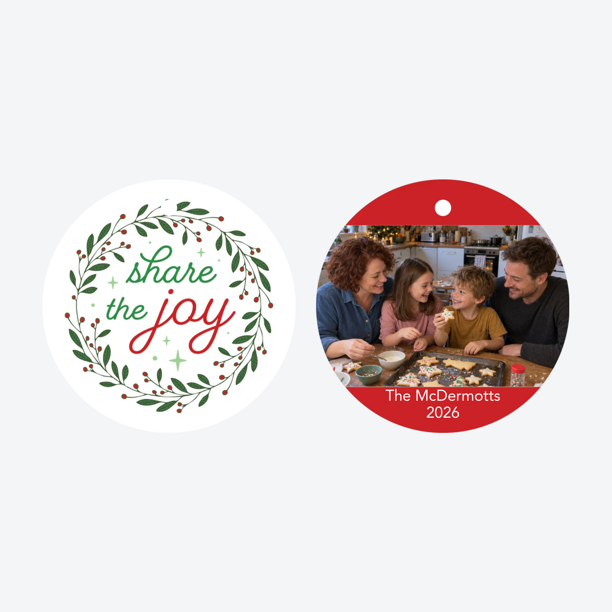 Personalized Share the Joy Photo Christmas Ornament