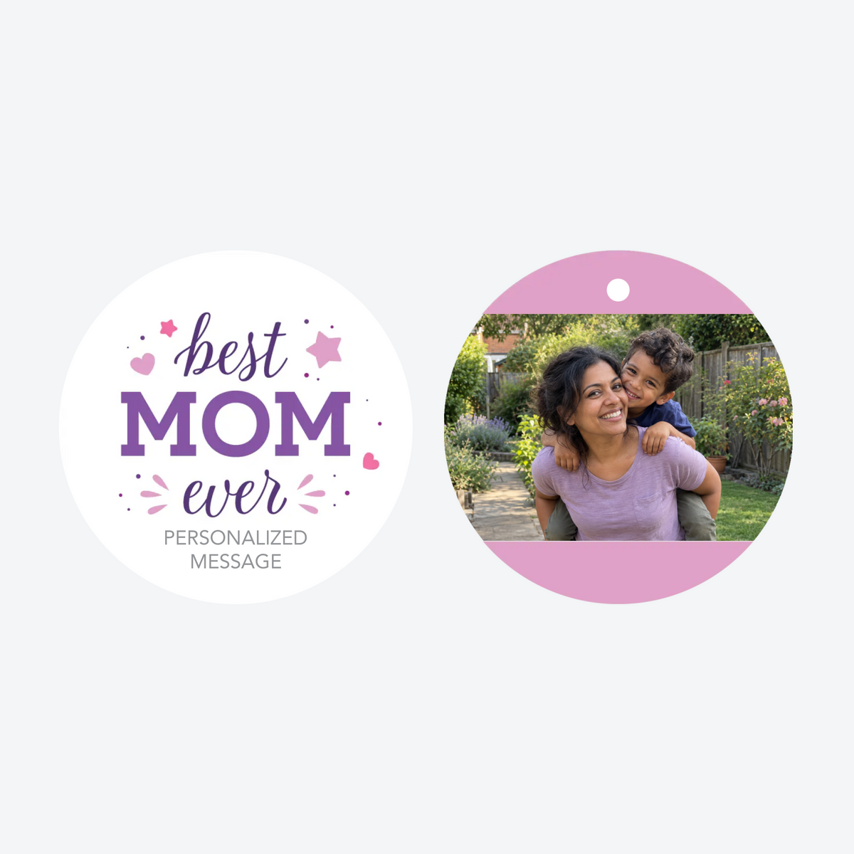 Personalized Best Mom Ever Photo Christmas Ornament