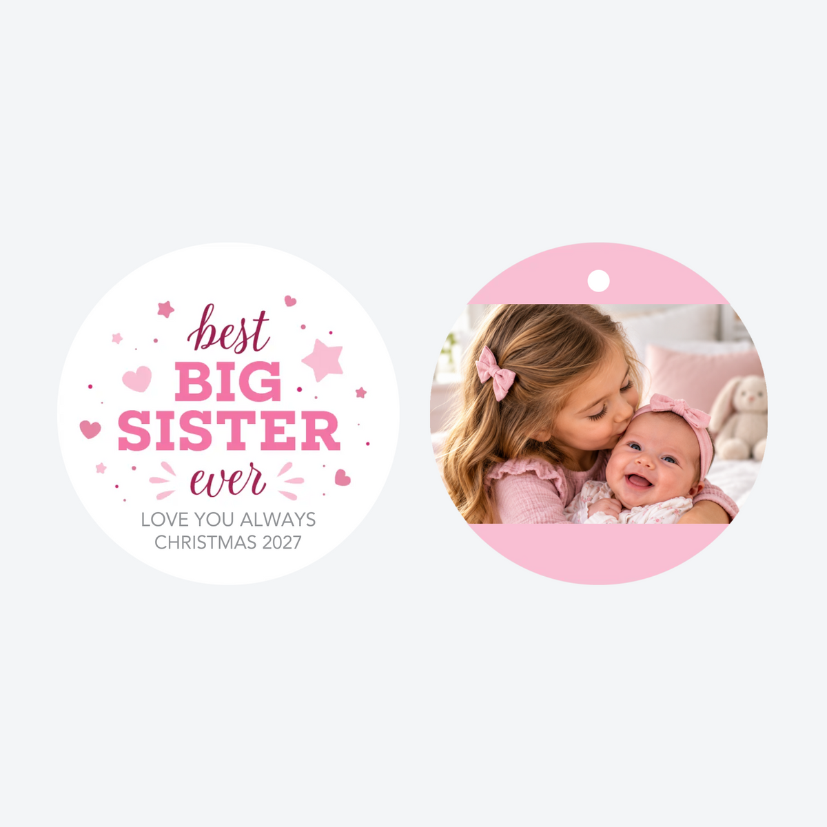 Personalized Sister Photo Christmas Ornament