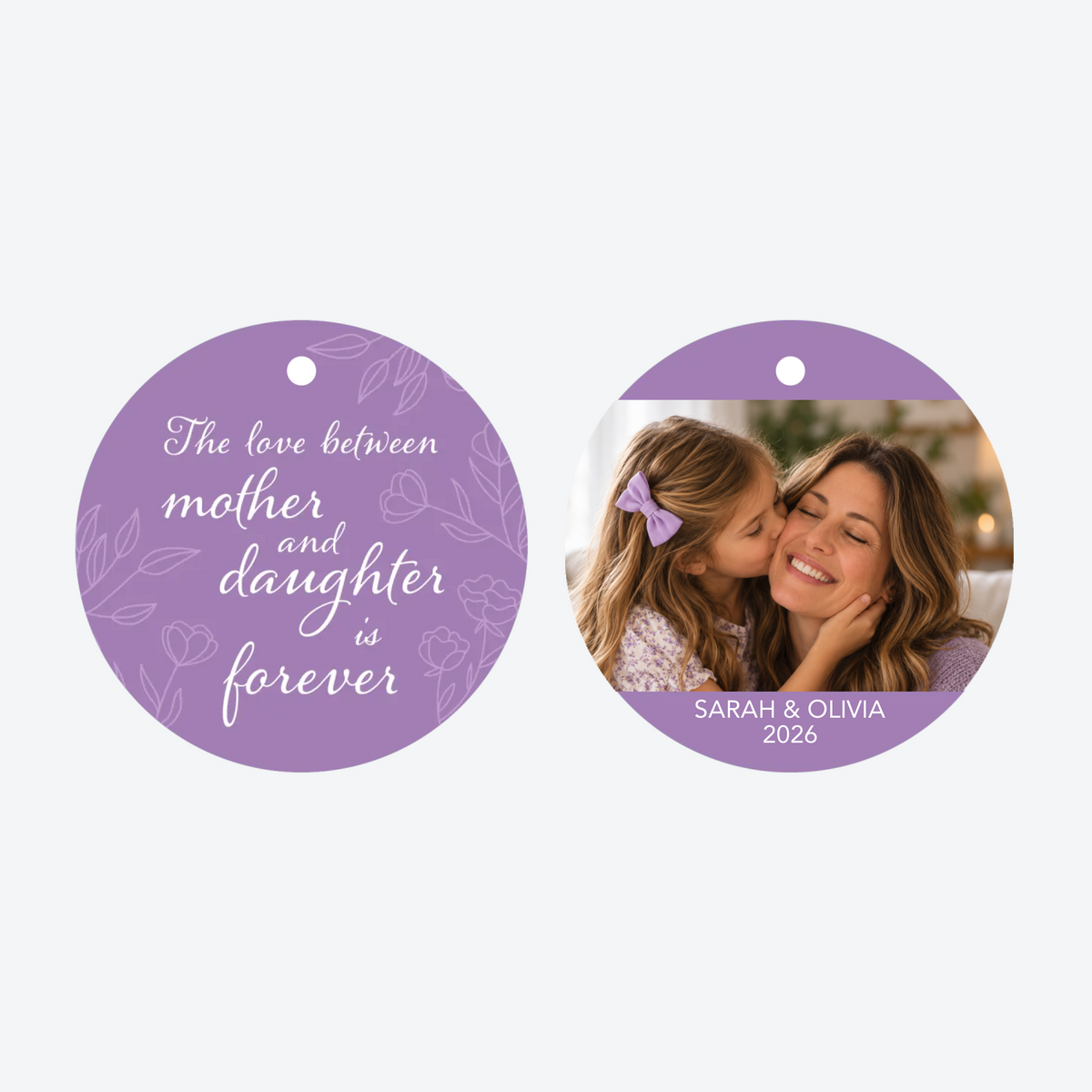 Personalized Mother & Daughter Photo Christmas Ornament