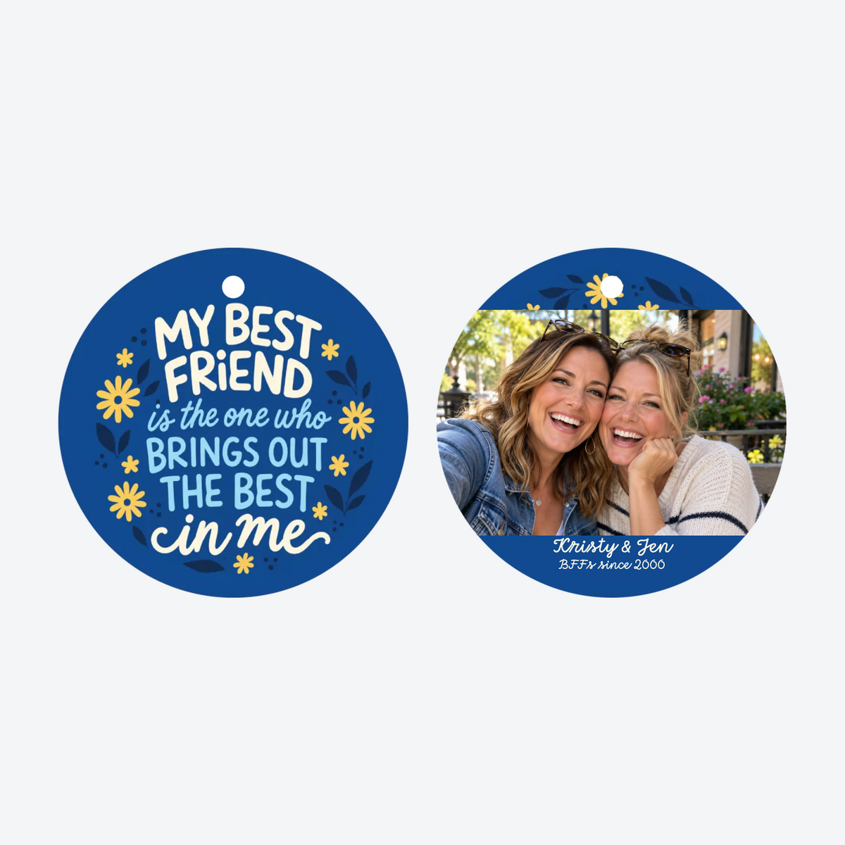 Personalized Best Friends Photo Christmas Ornament