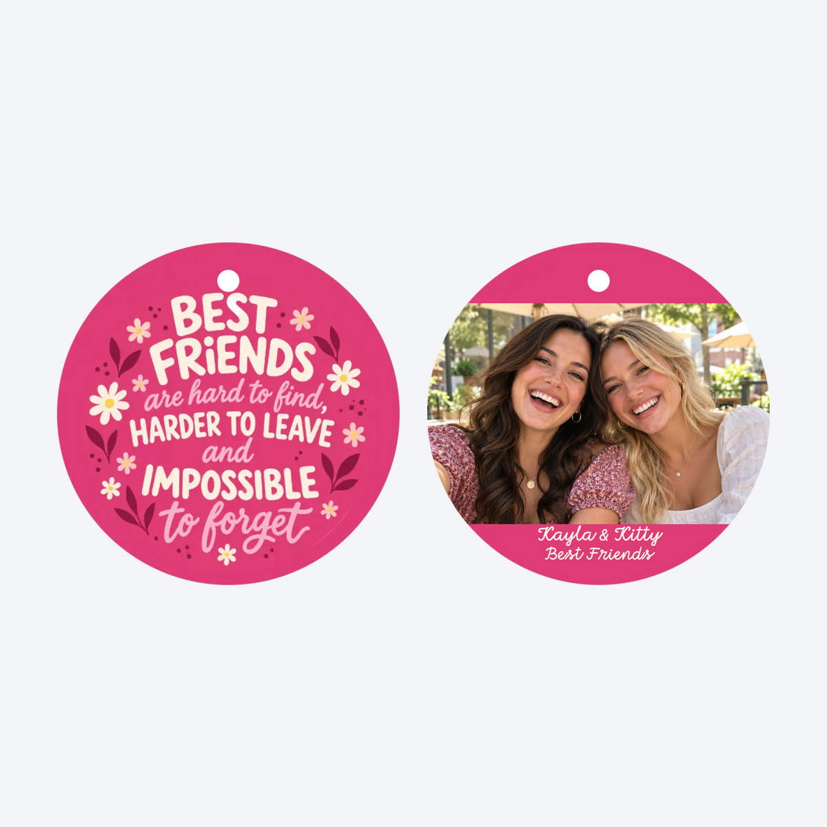 Personalized Best Friends Photo Christmas Ornament
