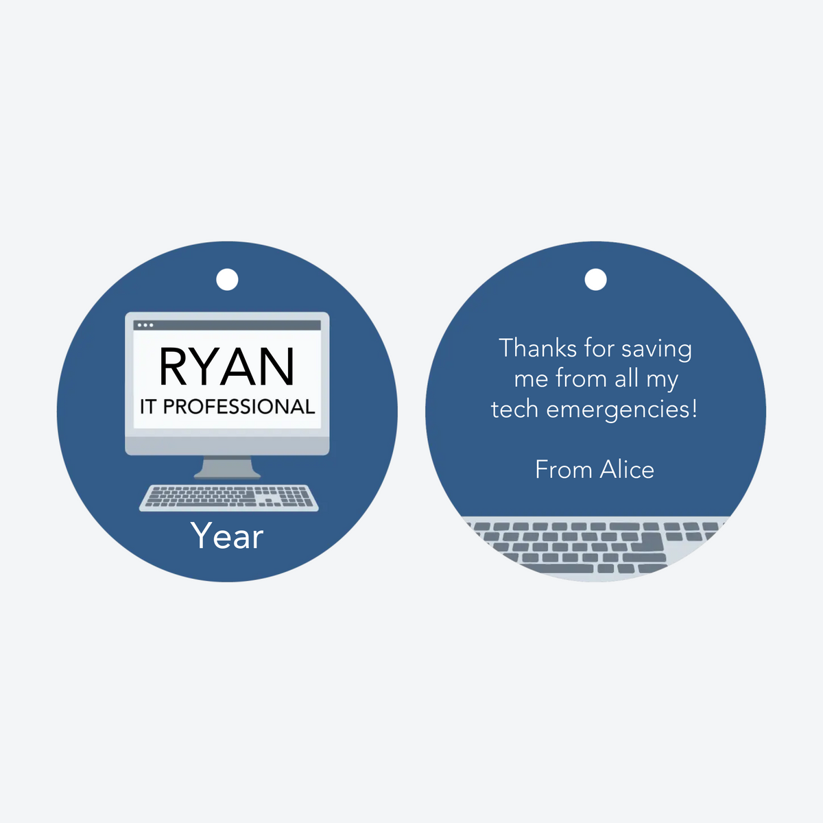 Personalized IT Professional Christmas Ornament
