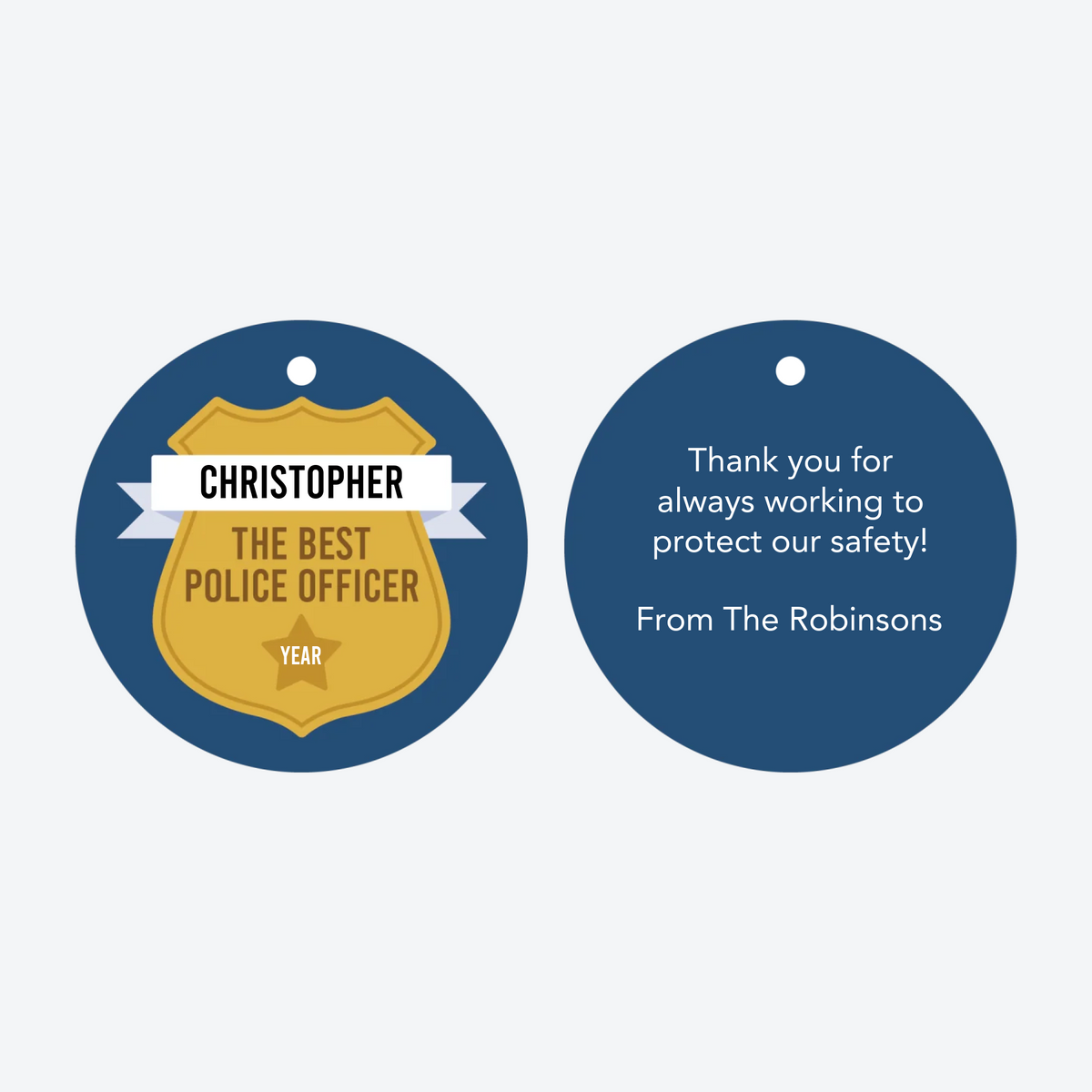Personalized Best Police Officer Christmas Ornament