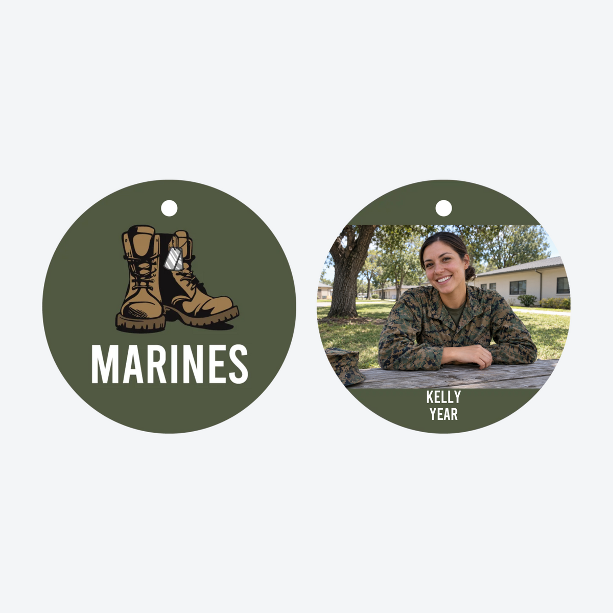 Personalized Marines Photo Christmas Ornament