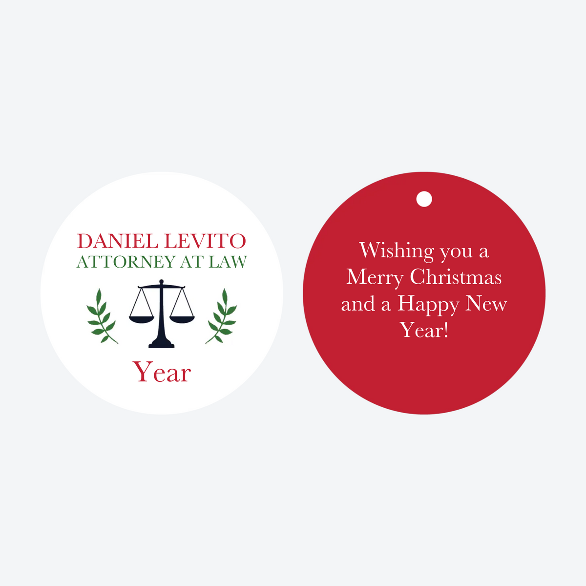 Personalized Lawyer Christmas Ornament