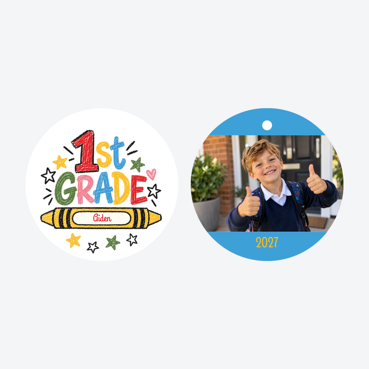Personalized 1st Grade Photo Christmas Ornament