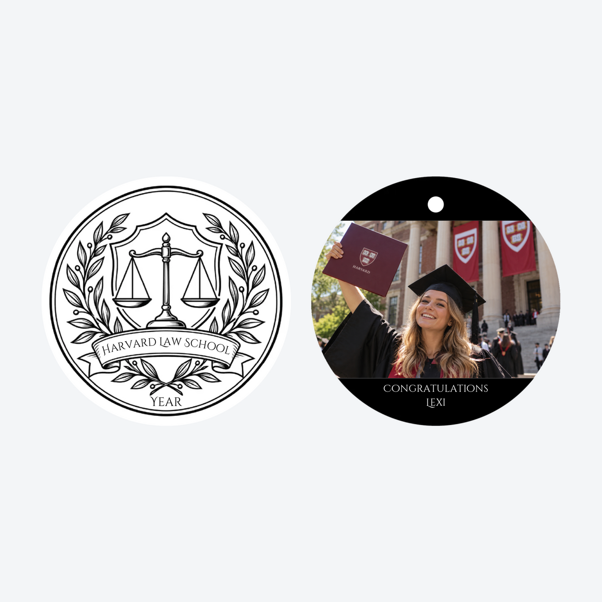 Personalized Law School Grad Photo Christmas Ornament