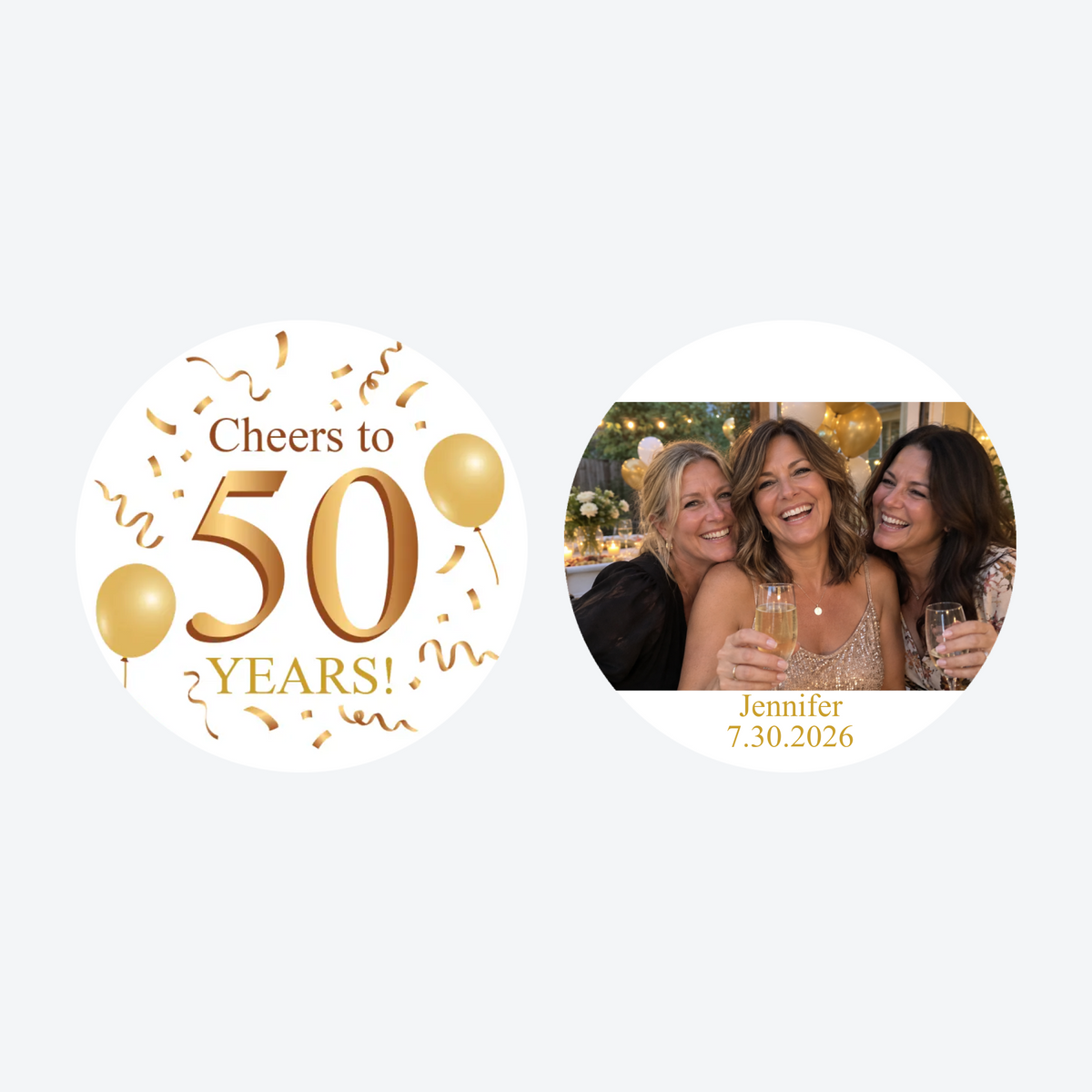 Personalized Cheers to 50 Years Photo Christmas Ornament