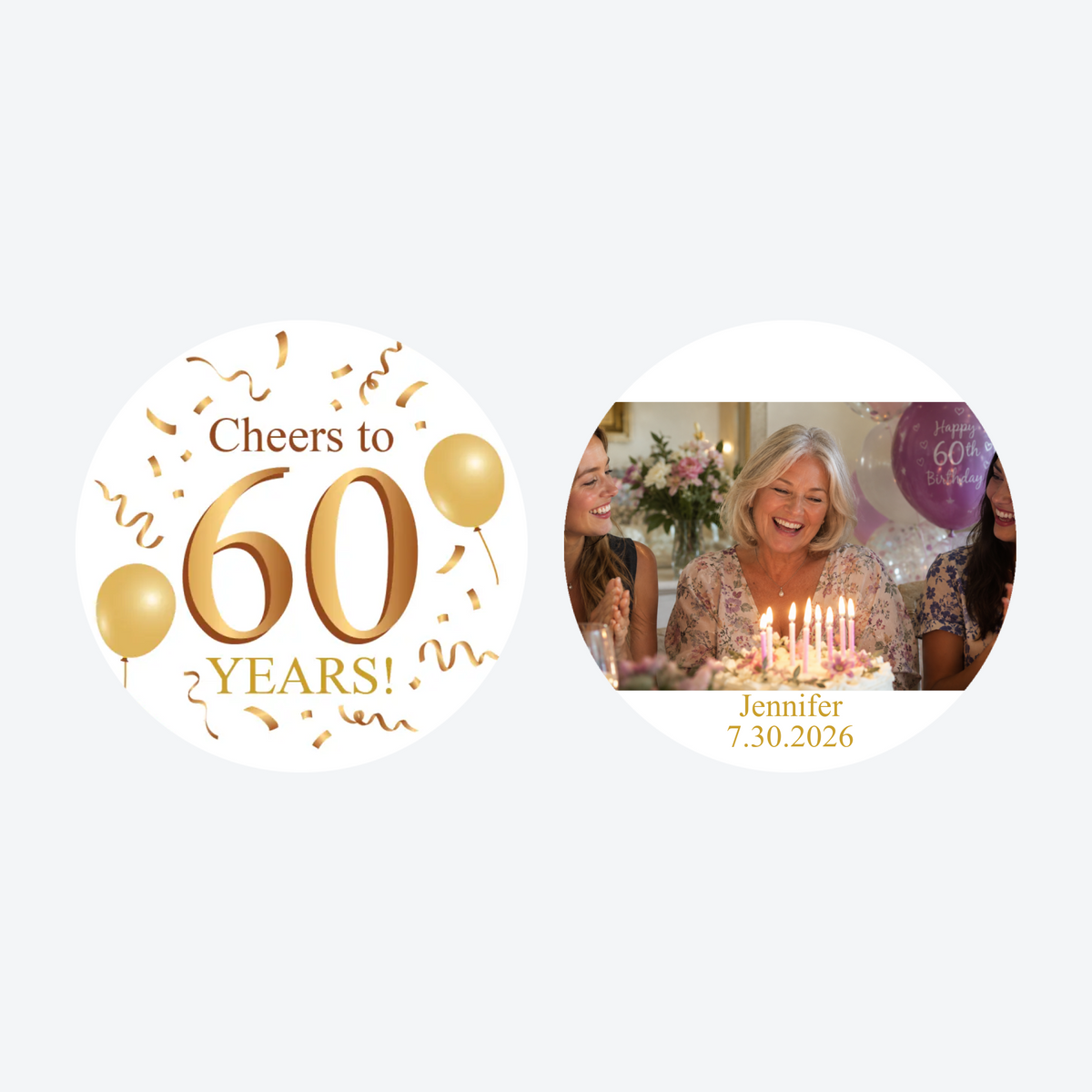 Personalized Cheers to 60 Years Photo Christmas Ornament