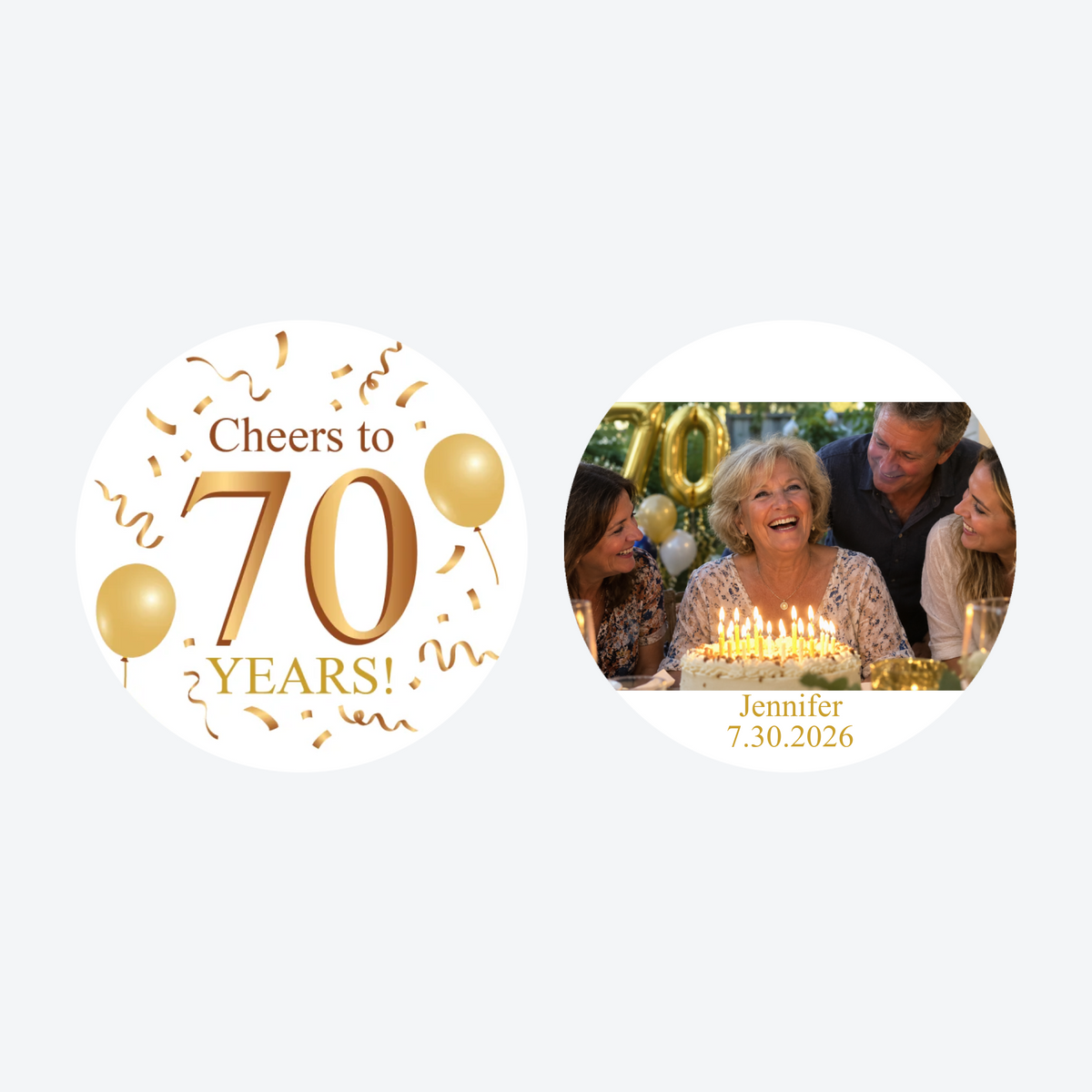 Personalized Cheers to 70 Years Photo Christmas Ornament