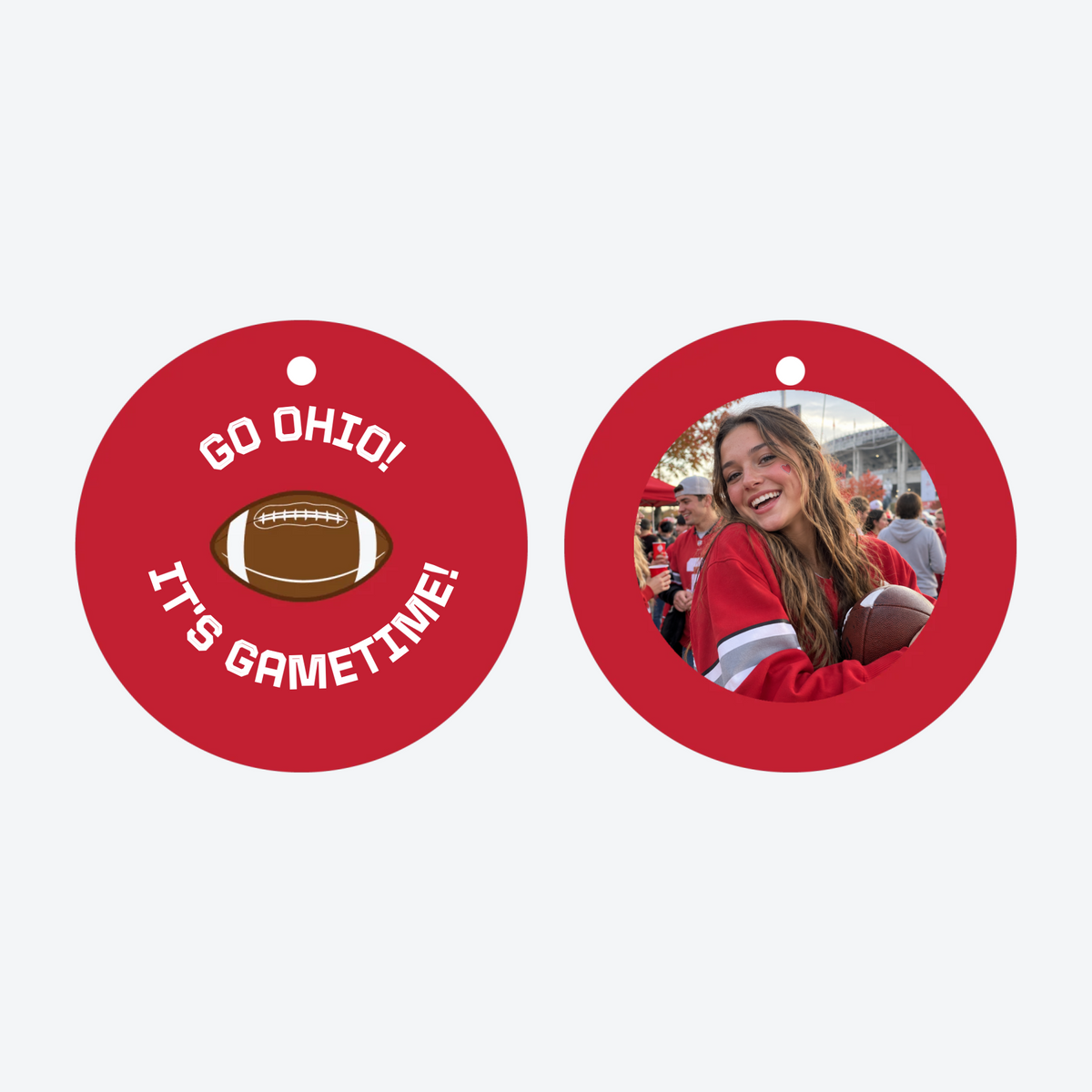 Personalized College Football Photo Christmas Ornament
