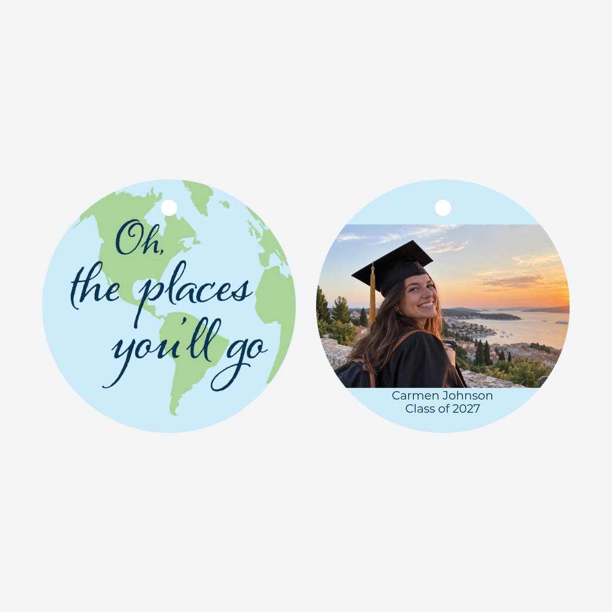 Personalized The Places You'll Go Graduation Photo Christmas Ornament