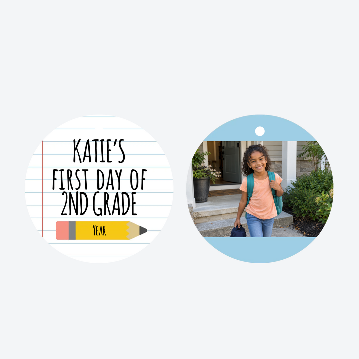 Personalized First Day of School Photo Christmas Ornament
