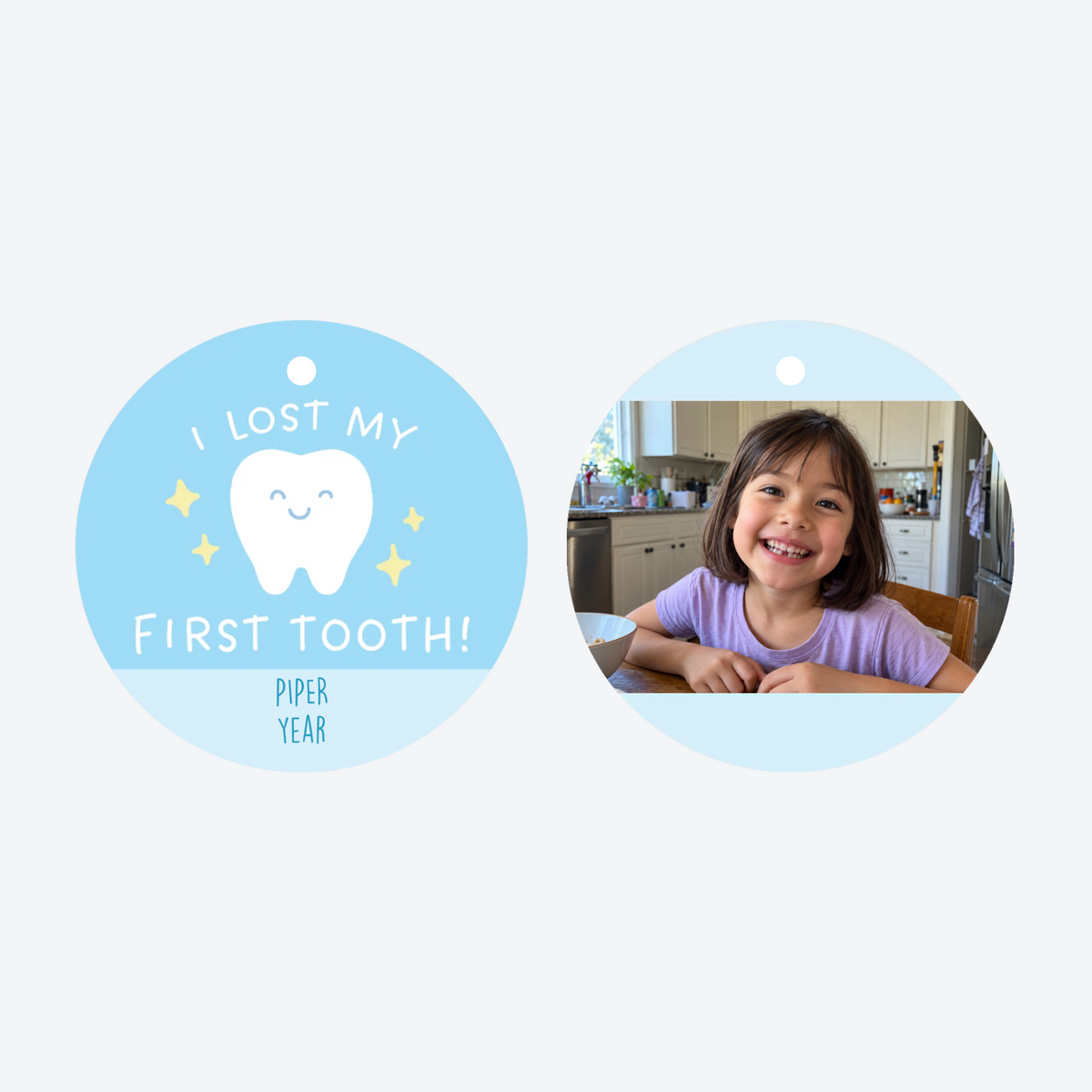 Personalized Lost my First Tooth Photo Christmas Ornament