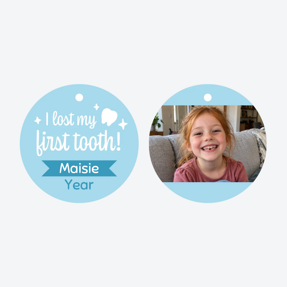 Personalized Lost my 1st Tooth Photo Christmas Ornament