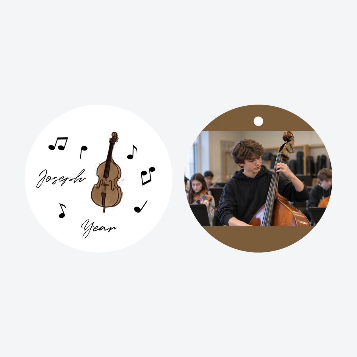 Personalized Cello Photo Christmas Ornament