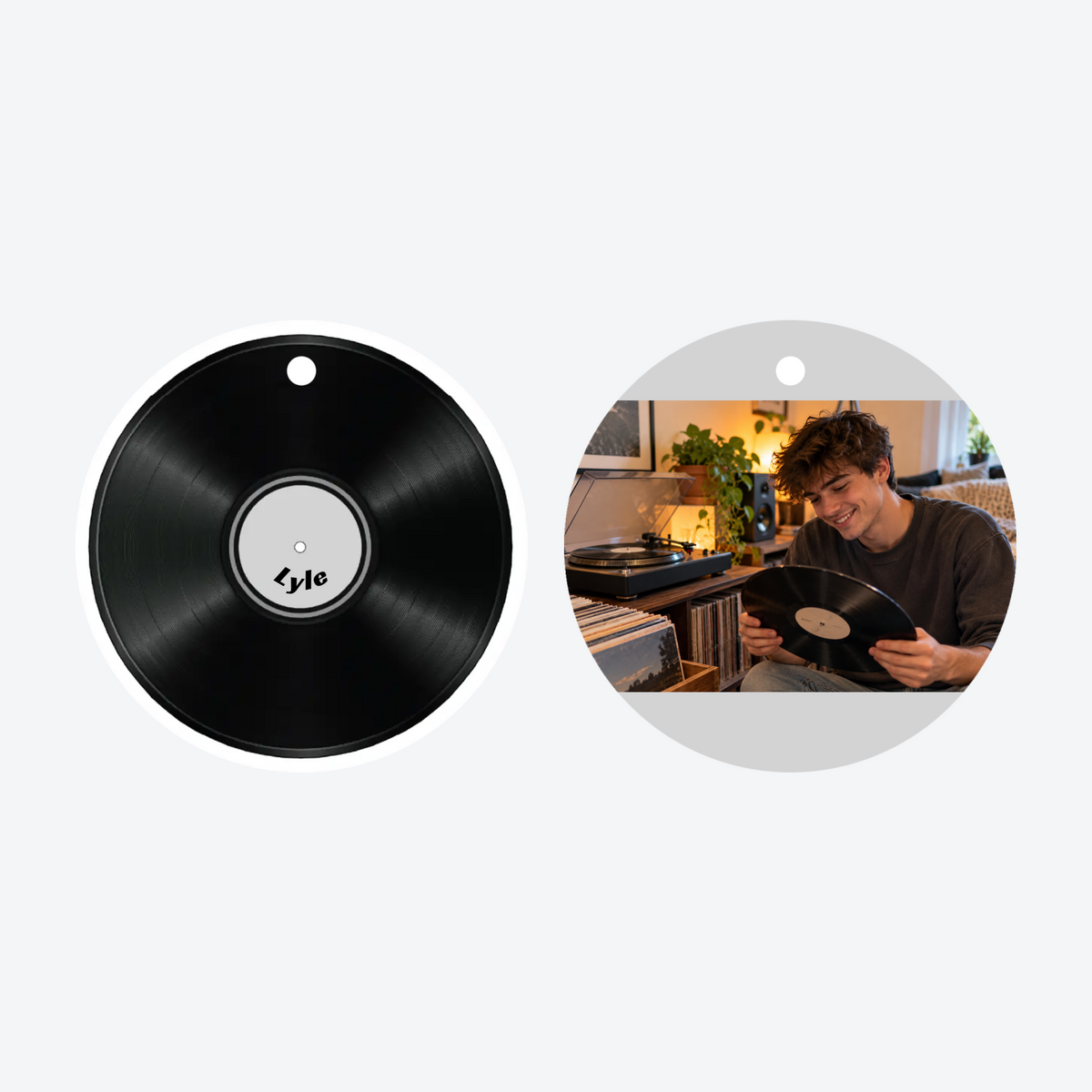 Personalized Record Photo Christmas Ornament