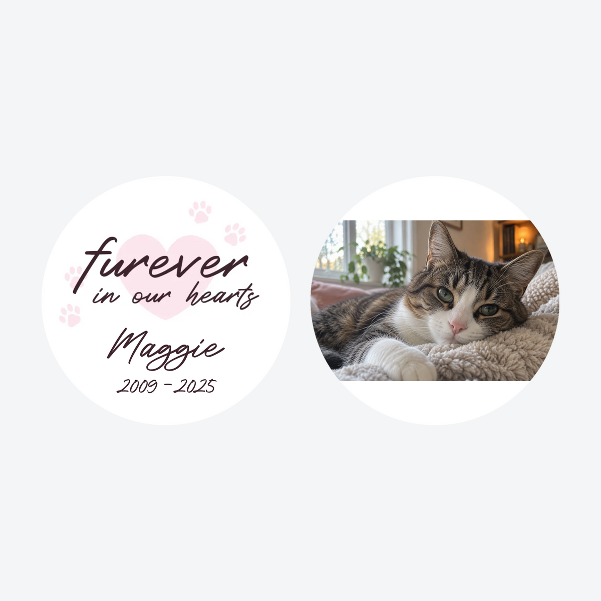 Personalized 'Furever In My Heart' Cat Memorial Christmas Ornament