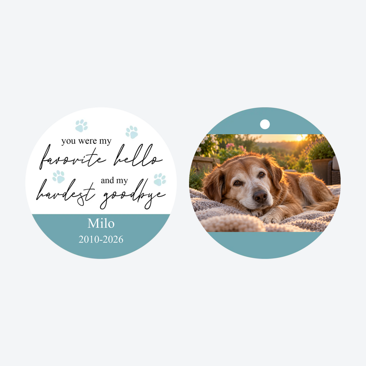 Personalized Dog Memorial Photo Christmas Ornament