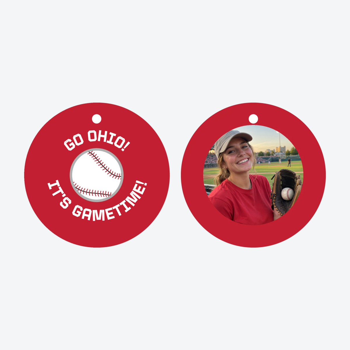 Personalized Baseball Photo Christmas Ornament
