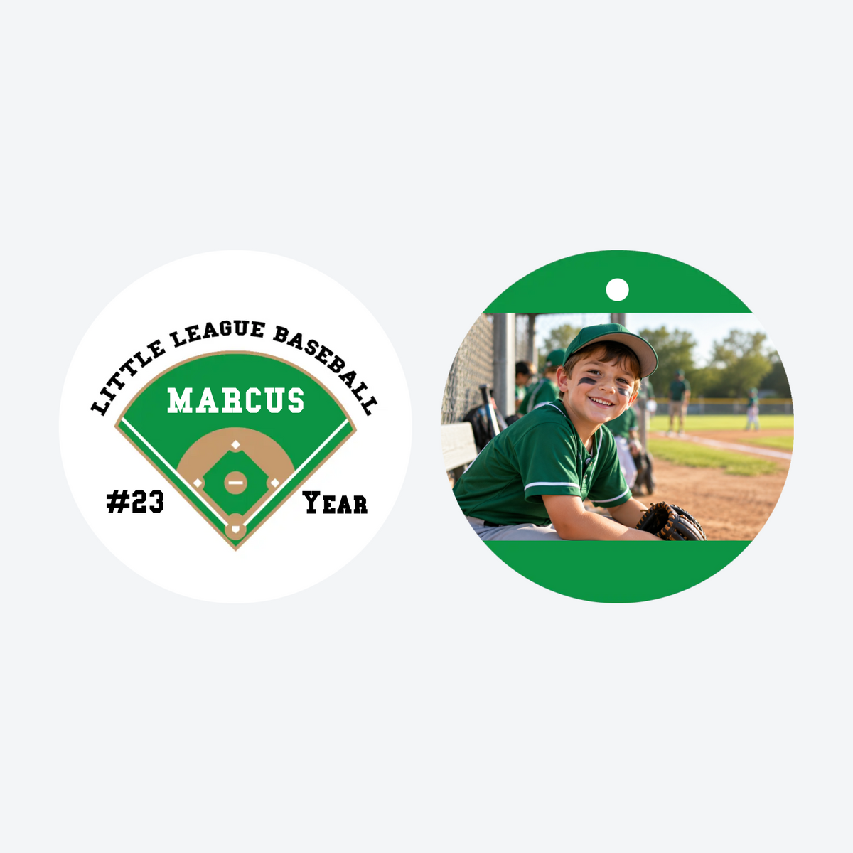 Personalized Little League Photo Christmas Ornament