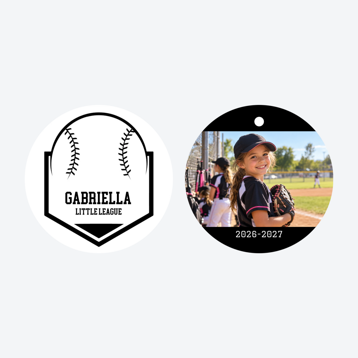 Personalized Baseball Photo Christmas Ornament
